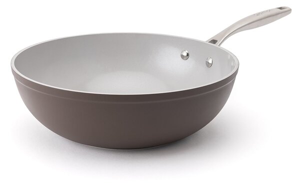 Elmich Nepřilnavá keramická pánev wok Zen Ø 28 cm - hnědá