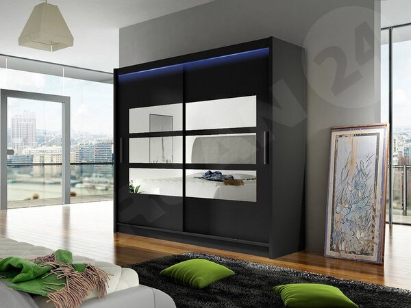 Skříň London III 180, Barva: černá 5902928050615