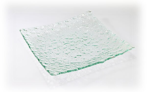 BDK-GLASS Čtvercové skleněné talíře NATURE MOON Rozměr: 20x20cm