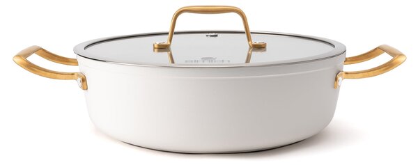 Elmich Nepřilnavá keramická hluboká pánev Zen Ø 28 cm - krémovo zlatá