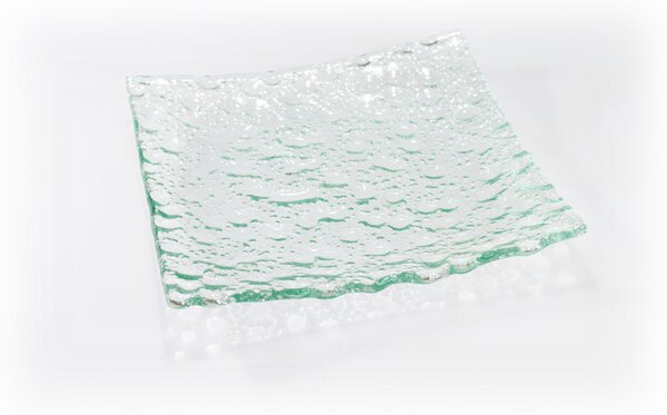 BDK-GLASS Čtvercové skleněné talíře NATURE MOON Rozměr: 20x20cm