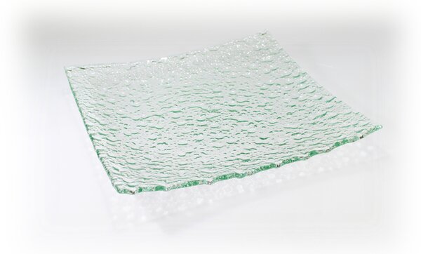 BDK-GLASS Čtvercové skleněné talíře NATURE MOON Rozměr: 20x20cm