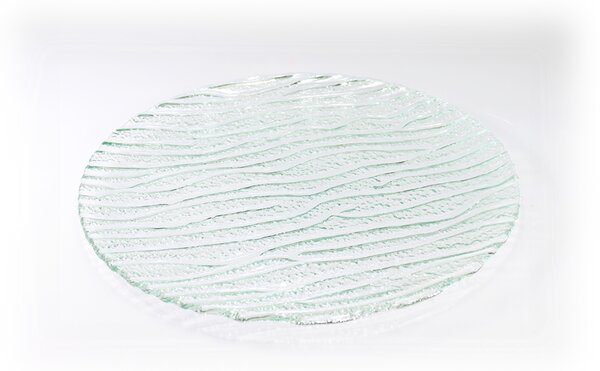 BDK-GLASS Kulaté skleněné talíře NATURE BARK Průměr: 35cm