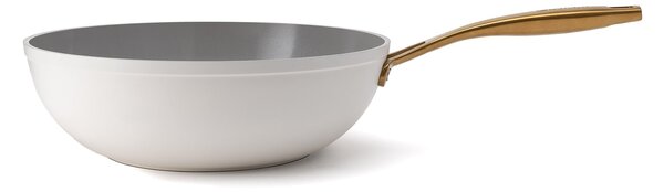 Elmich Nepřilnavá keramická pánev wok Zen Ø 28 cm - krémovo zlatá