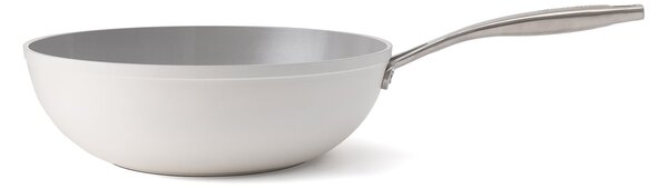 Elmich Nepřilnavá keramická pánev wok Zen Ø 28 cm - krémově bílá