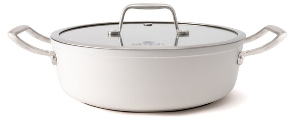 Elmich Nepřilnavá keramická hluboká pánev Zen Ø 28 cm - krémově bílá