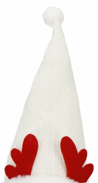 Skřítek GNOM s bílou čepicí svítící 37cm, vánoční dekorace