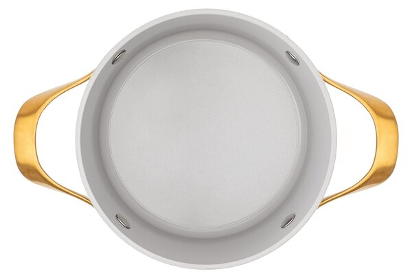 Elmich Nepřilnavý keramický hrnec Zen Ø 18 cm (2 l) - krémovo zlatá