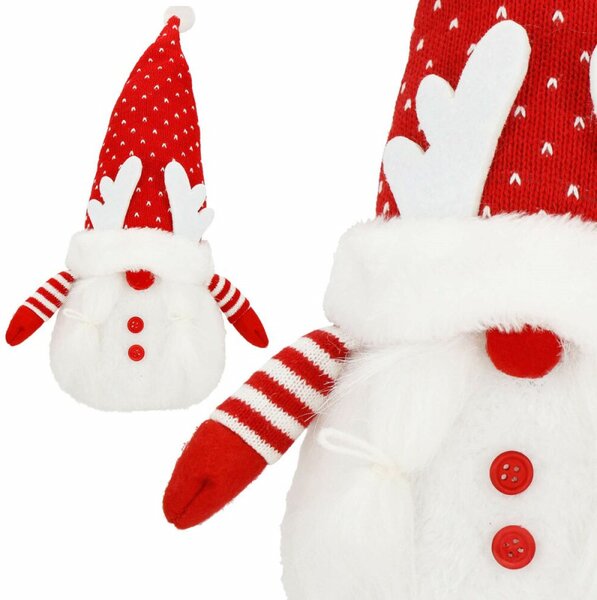 Skřítek GNOM s červenou čepicí svítící 36cm, vánoční dekorace