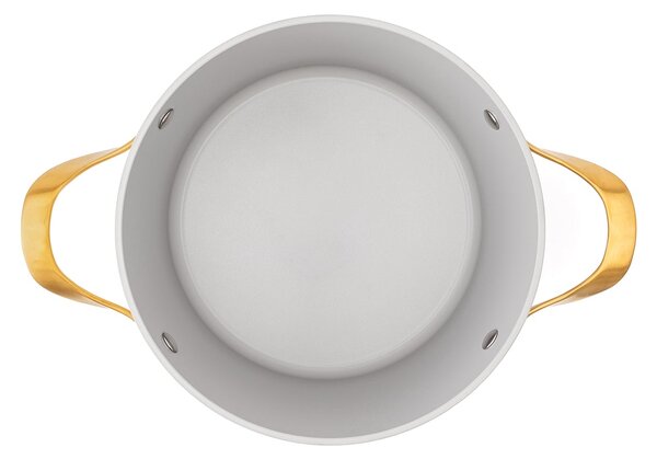 Elmich Nepřilnavý keramický hrnec Zen Ø 20 cm (3 l) - krémovo zlatá