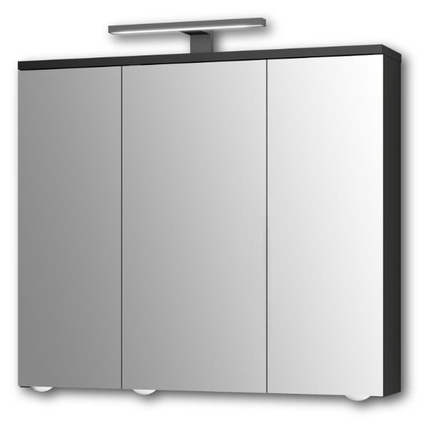 Jokey MDF skříňky ARDA Zrcadlová skříňka - černá matná - š. 72,2 cm, v. 68,2 cm, hl. 19,5 cm 112113220-0700