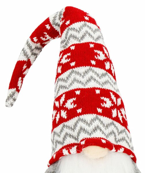 Skřítek GNOM s pletenou čepicí 50cm, vánoční dekorace