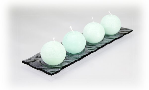 BDK-GLASS Skleněný šedý adventní svícen LED