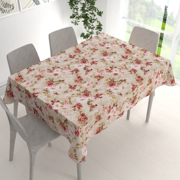 Biante Dekorační obdélníkový ubrus Leona LN-167 Plané růže na béžovém 50x100 cm