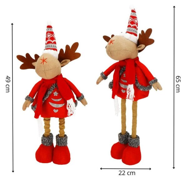 Vánoční sob hnědý - výška 49-65cm, vánoční dekorace