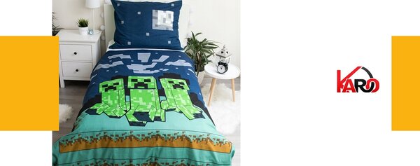 Povlečení 140x200 Minecraft Sssleep Tight, povlak na polštář 50x70