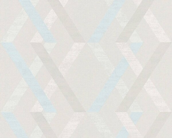 Vliesová tapeta na zeď Linen Style 36759-3 | 0,53 x 10,05 m | šedá, bílá, modrá | A.S. Création