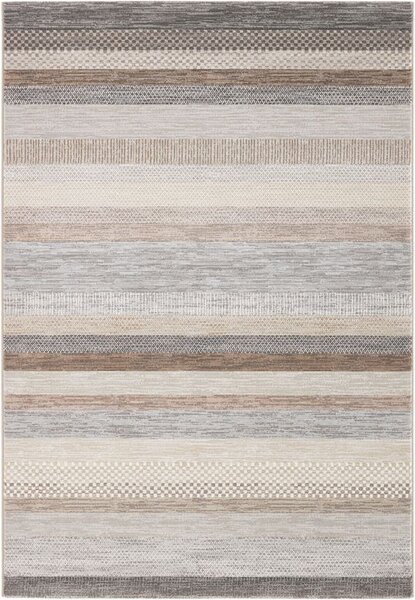 Moderní kusový koberec Ragolle Argentum 63844 9293 Pruhy béžový hnědý Rozměr: 80x150 cm