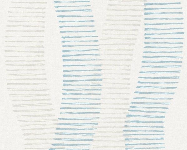A.S. Création | Vliesová tapeta na zeď Boys & Girls 36758-1 | 0,53 x 10,05 m | šedá, bílá, modrá