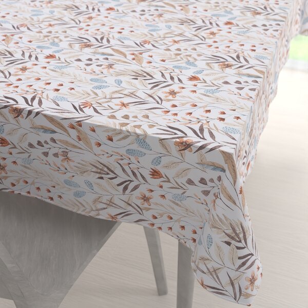 Biante Dekorační obdélníkový ubrus Leona LN-163 Podzimní větvičky na bílém 50x100 cm