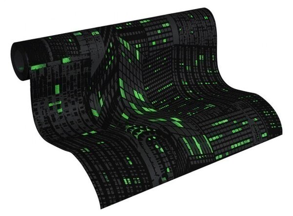 A.S. Création | Vliesová tapeta na zeď Il Decoro 2528-45 | 0,53 x 10,05 m | černá, metalická