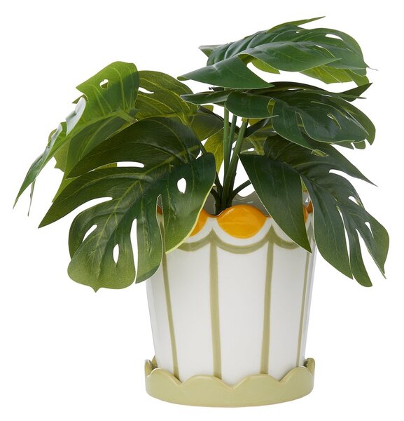 SUNDAE Květináč s miskou 13 cm - sv. zelená