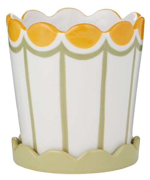 SUNDAE Květináč s miskou 13 cm - sv. zelená