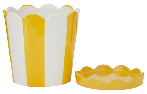 SUNDAE Květináč s miskou 16 cm - žlutá
