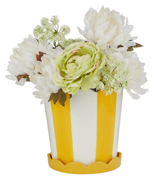 SUNDAE Květináč s miskou 16 cm - žlutá