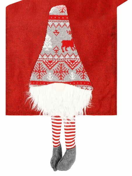 Vánoční ubrus 180x33,5 cm GNOM červený, vánoční dekorace