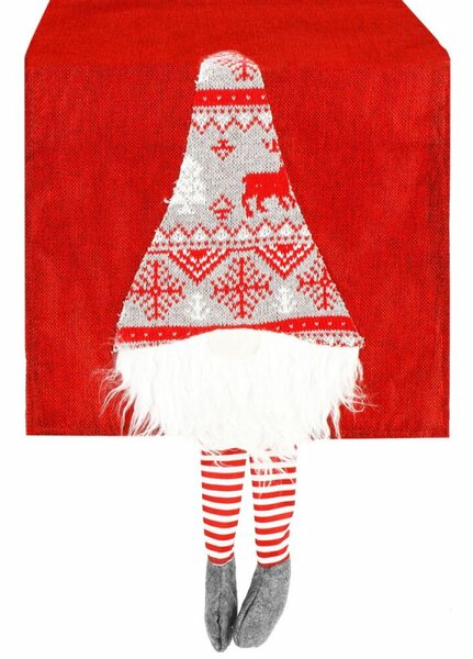 Vánoční ubrus 180x33,5 cm GNOM červený, vánoční dekorace