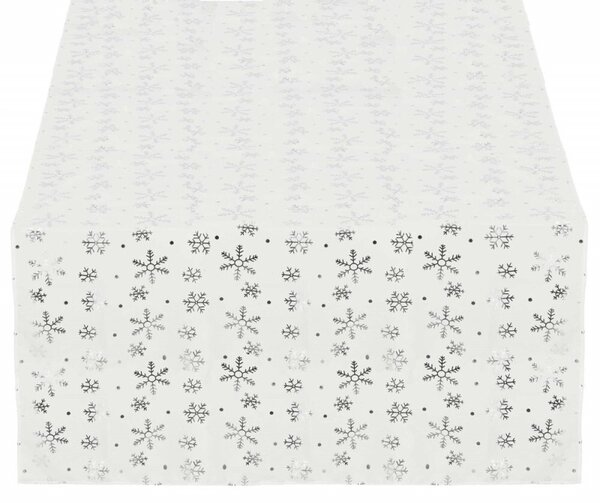 Vánoční ubrus s vločkami 220x140 cm bílý, vánoční dekorace