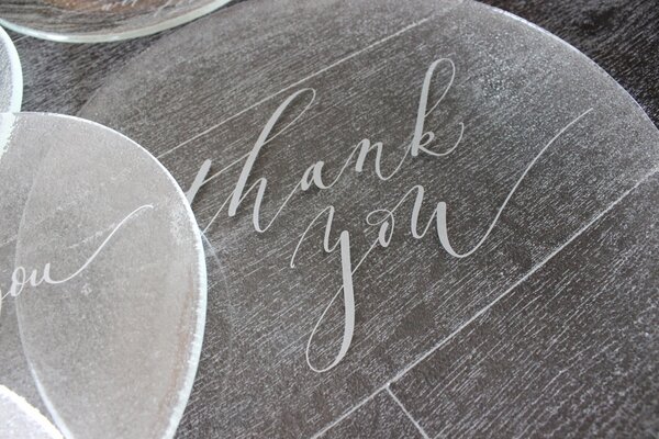 BDK-GLASS Extra čirý talíř prům. 28cm - THANK YOU