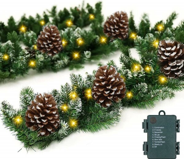 Vánoční řetěz LED Girlanda z větviček 2,8m SPRINGOS CA1287 zelený
