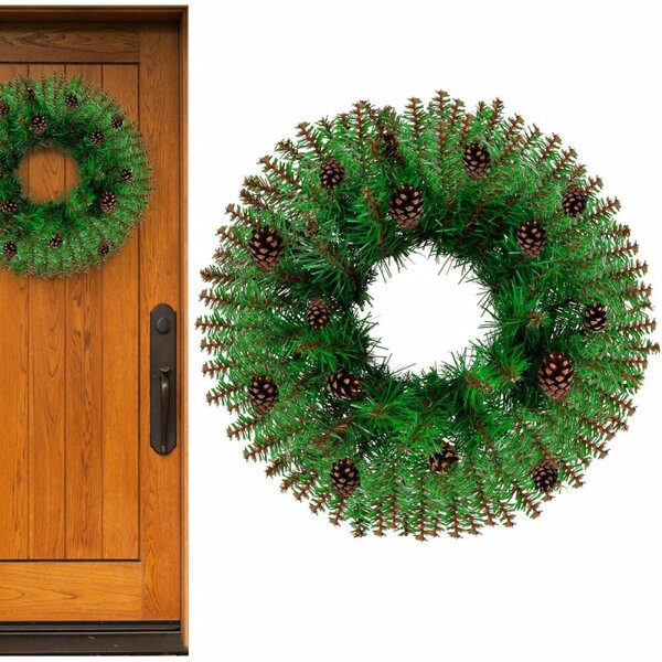 Adventní věnec extra hustý se šiškami 45cm, vánoční dekorace