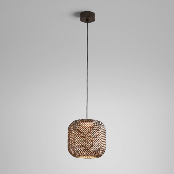 Bover Venkovní závěsné svítidlo Nans S/31 LED, hnědá barva, stmívatelný, Hnědá / rez, Plast, Design