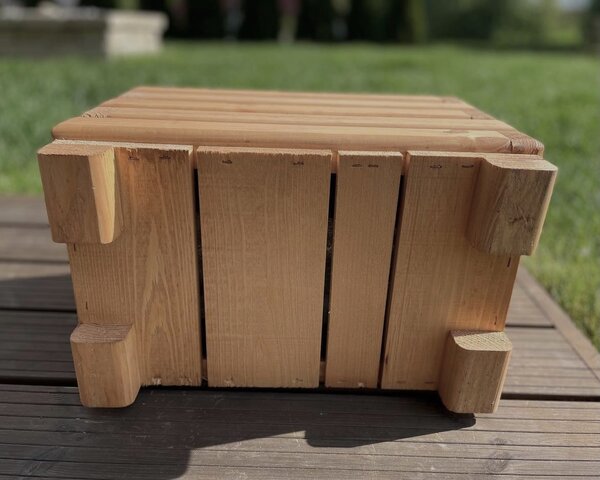 Dřevěný zahradní květináč AKSAMIT, teak, 400x250x300 (Krásné zpracování!)