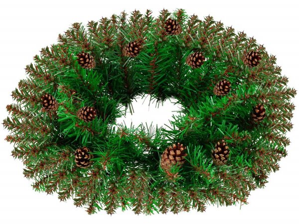 Adventní věnec extra hustý se šiškami 45cm, vánoční dekorace