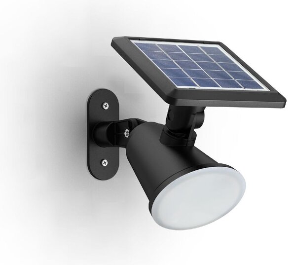 Jivix solární venkovní nástěnné LED svítidlo 1,4W 150lm 2700K IP44, černé