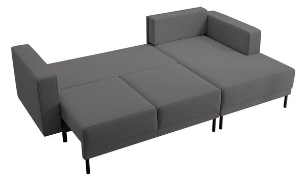 Rohová sedací souprava Rodriguez mini (P) (šedočerná světlejší + černá)