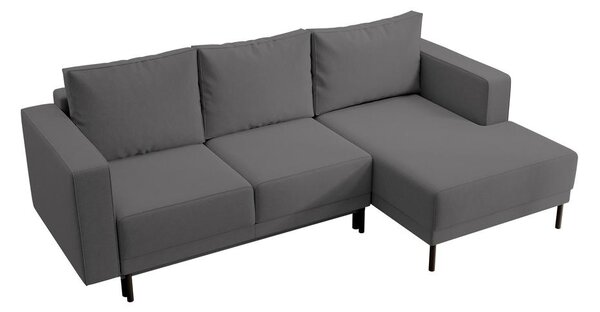 Rohová sedací souprava Rodriguez mini (P) (šedočerná světlejší + černá)