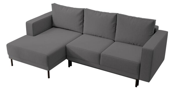 Rohová sedací souprava Rodriguez mini (L) (šedočerná světlejší + černá)