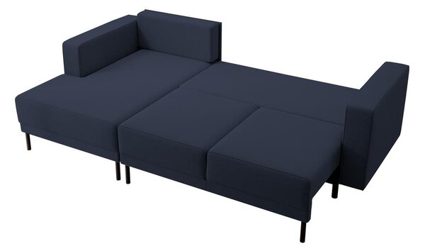 Rohová sedací souprava Rodriguez mini (L) (modrá + černá)