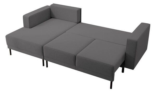 Rohová sedací souprava Rodriguez mini (L) (šedočerná světlejší + černá)