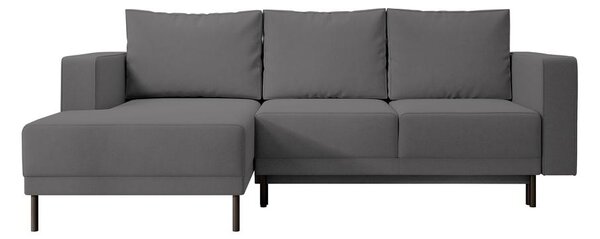 Rohová sedací souprava Rodriguez mini (L) (šedočerná světlejší + černá)