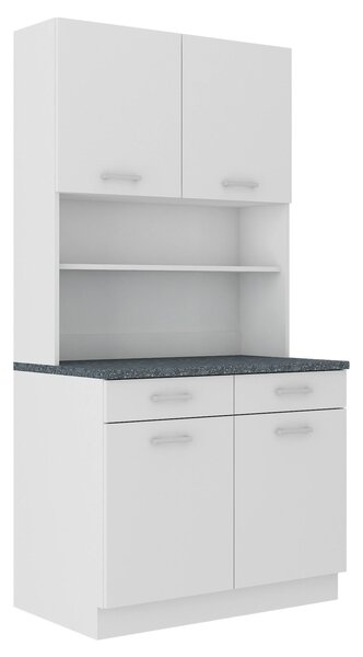 KREDENC, barvy grafitu, bílá, 100/200/60 cm MID.YOU - Kredence a vitríny, Online Only