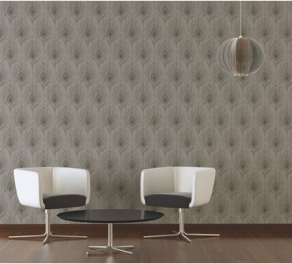 A.S. Création | Vliesová tapeta na zeď Absolutly Chic 36971-6 | 0,53 x 10,05 m | modrá, šedá, hnědá