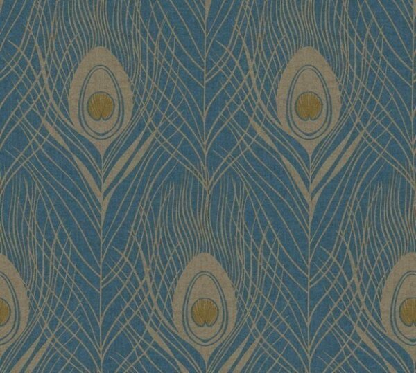 A.S. Création | Vliesová tapeta na zeď Absolutly Chic 36971-2 | 0,53 x 10,05 m | modrá, zlatá, metalická