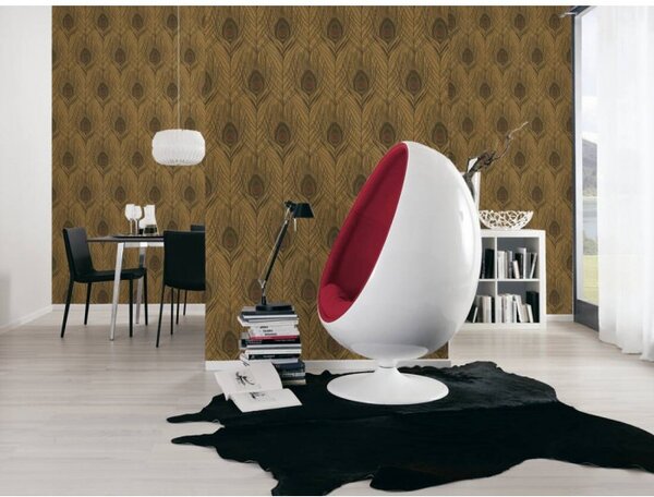 A.S. Création | Vliesová tapeta na zeď Absolutly Chic 36971-8 | 0,53 x 10,05 m | černá, hnědá, zlatá