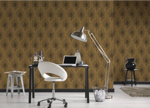 A.S. Création | Vliesová tapeta na zeď Absolutly Chic 36971-8 | 0,53 x 10,05 m | černá, hnědá, zlatá